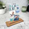 Best Step Dad Gift Blue Photo Personalised Acrylic Plaque