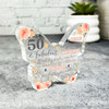 50 & Fabulous 50th Birthday Present Female Peach Butterfly Plaque Keepsake Gift