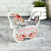 Daughter 40th Watercolour Floral Birthday Present Butterfly Plaque Keepsake Gift