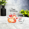 Gift For Wedding Anniversary Fox Couple Heart Plaque Keepsake Gift