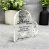 Mother-In-Law White Floral Memorial Heart Plaque Sympathy Gift Keepsake Gift