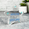 Custom Ornament Gift For Step Dad Hero Blue Star Plaque Keepsake Gift