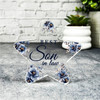 Custom Ornament Gift For Best Son-In-Law Navy Floral Star Plaque Keepsake Gift