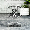 Football World's Best Son Happy Birthday Present Trophy Plaque Keepsake Gift