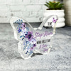 Gift For Step-Mum Purple Floral Butterfly Keepsake Plaque Ornament Present