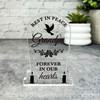 Grandpa Black Rose Dove Silhouette Memorial Gift Gravestone Keepsake Plaque