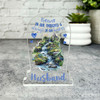Husband Waterfall Blue Hearts Memorial Gift Gravestone Keepsake Plaque