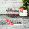 Gift For Great Granddaughter Thank You Red Floral Puzzle Piece Keepsake Plaque