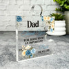Gift For Dad Thank You Blue Floral Puzzle Piece Keepsake Plaque Ornament Present