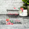 Gift For Grandmother Thank You Red Floral Puzzle Piece Keepsake Plaque Ornament