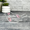 Step-Mum Pink Magnolia Memorial Robin Bird Gift Sympathy Robin Keepsake Plaque