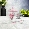 Great Grandma Pink Floral Cross Memorial Heart Gift Side Heart Keepsake Plaque