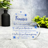 Gift For Fiancé Male Blue Hearts Stars Romantic Side Heart Keepsake Plaque