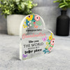 Gift For Grandmother Colourful Floral Butterflies Side Heart Keepsake Plaque