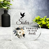 Sister Floral Dove Silhouette Memorial Heart Gift Side Heart Keepsake Plaque