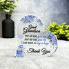Gift For Great Grandson Thank You Blue Floral Butterflies Heart Keepsake Plaque