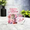 Gift For Amazing Wife Pink Cute Cat In Cup Romantic Side Heart Keepsake Plaque