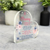 Gift For Nanny Poem Pink Blue Flowers Side Heart Keepsake Plaque Ornament