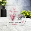 Step-Mum Pink Floral Cross Memorial Heart Gift Side Heart Keepsake Plaque