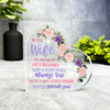 Gift For Wife Purple Pink Flowers Side Heart Keepsake Plaque Ornament Present