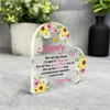 Gift For Aunty I Love You Pink Yellow Floral Side Heart Keepsake Plaque Ornament