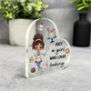 Gift For Baker Dark Skin Girl Baking Side Heart Keepsake Plaque Ornament Present