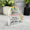 Gift For Friend Colourful Floral Butterflies Side Heart Keepsake Plaque Ornament