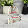 Grandfather Christmas Watercolour Floral Gift Side Heart Keepsake Plaque Decor