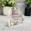 Cousin Christmas Watercolour Floral Gift Side Heart Keepsake Plaque Decoration
