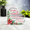 Grandma Poinsettia Remembrance Christmas Memorial Gift Heart Keepsake Plaque