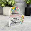Gift For Grandma Colourful Floral Butterflies Side Heart Keepsake Plaque Present