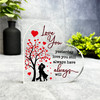 Love Couple Red Hearts Tree Romantic Gift Side Heart Keepsake Plaque Ornament