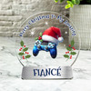 Gift For Fiancé Video Gaming Gamer Christmas Hat Snowglobe Keepsake Plaque Decor