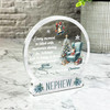 Nephew Blue Reindeer Toy Chair Christmas Memorial Gift Snowglobe Keepsake Plaque
