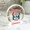 Gift For First Christmas As A Husband Penguin Couple Snowglobe Keepsake Plaque