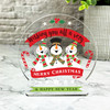 Snowmen Wishing You All A Merry Christmas Gift Snowglobe Keepsake Plaque Decor