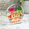 Gift For First Christmas As A Family Of 3 Fox Snowglobe Keepsake Plaque Decor