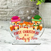 Gift For First Christmas As A Family Of 5 Fox Snowglobe Keepsake Plaque Decor
