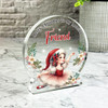 Gift For Friend Christmas Ballerina Girl Snowglobe Keepsake Plaque Decoration