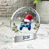Gift For Son Video Gaming Gamer Christmas Hat Snowglobe Keepsake Plaque Decor