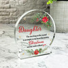 Daughter Floral Remembrance Christmas Memorial Gift Snowglobe Keepsake Plaque