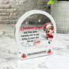 Granddaughter Little Angel Christmas Memorial Gift Snowglobe Keepsake Plaque