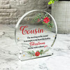 Cousin Floral Remembrance Christmas Memorial Gift Snowglobe Keepsake Plaque