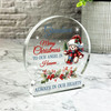 Grandson Teddy Bear Christmas Memorial Gift Snowglobe Keepsake Plaque