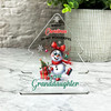Gift For Great Granddaughter Christmas Crazy Snowman Girl Tree Keepsake Plaque