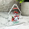 Gift For Sister Christmas Crazy Snowman Girl Xmas Tree Keepsake Plaque Decor