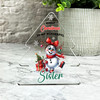 Gift For Sister Christmas Crazy Snowman Girl Xmas Tree Keepsake Plaque Decor