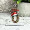 Floral Christmas Alphabet Santa Hat Letter O Gift Xmas Tree Keepsake Plaque