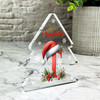 Floral Christmas Alphabet Santa Hat Letter T Gift Xmas Tree Keepsake Plaque