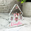 Gift For Daughter Pink Christmas Mouse Xmas Tree Keepsake Plaque Decoration